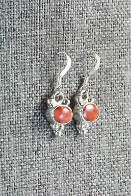 Spiny Oyster & Sterling Silver Earrings - Navajo