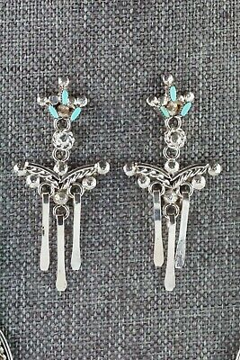 Turquoise & Sterling Silver Necklace and Earrings Set - Rosa Fambrough