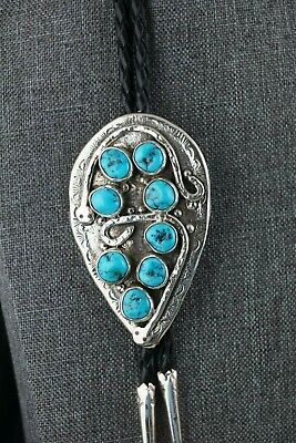 Zuni Turquoise & Sterling Silver Bolo Tie and Buckle - Jude Candelaria - High Lonesome Trading