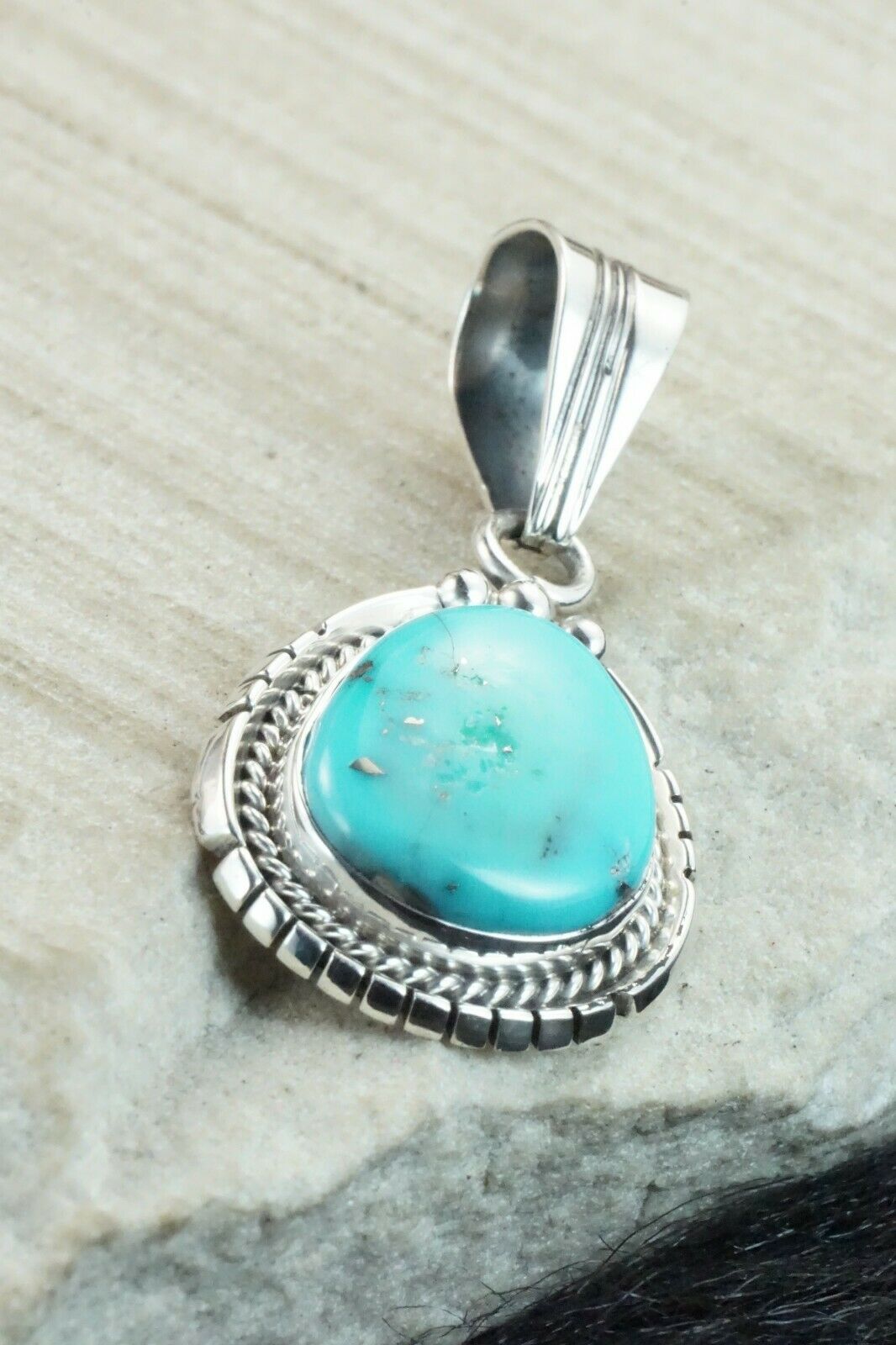 Turquoise & Sterling Silver Pendant - Samuel Yellowhair