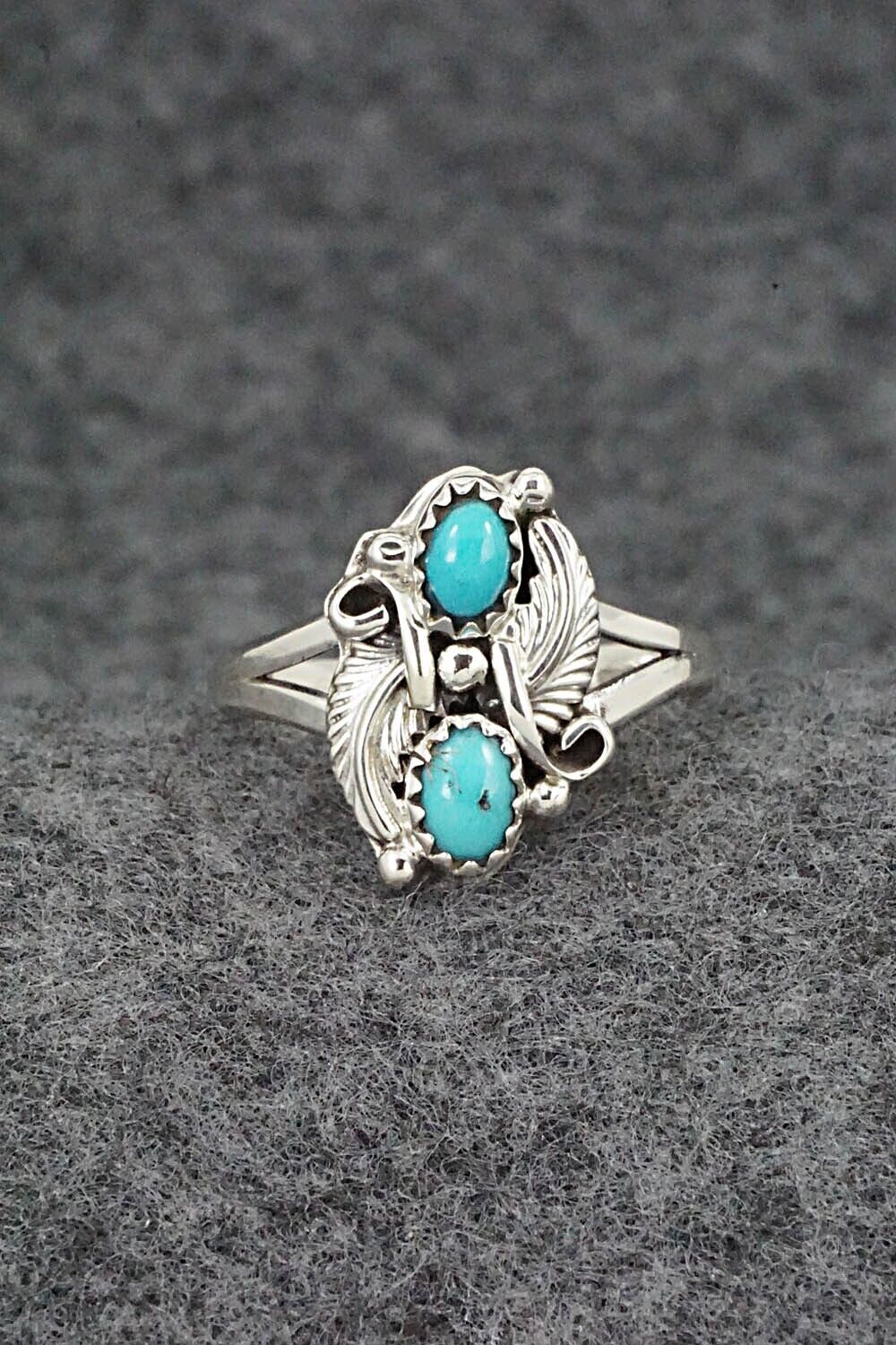 Turquoise & Sterling Silver Ring - William Begay - Size 8.5