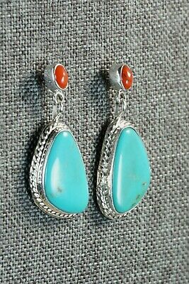 Turquoise & Sterling Silver Earrings - Annie Spencer - Navajo