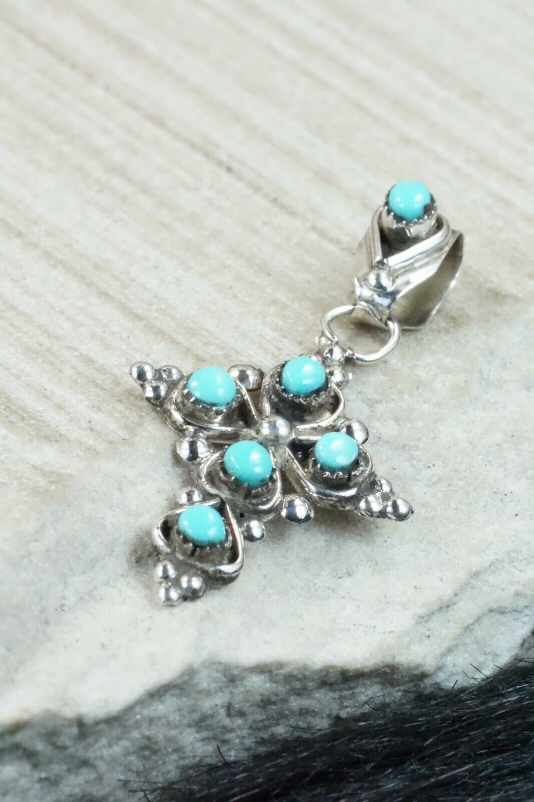 Turquoise & Sterling Silver Pendant - Verdie Booqua