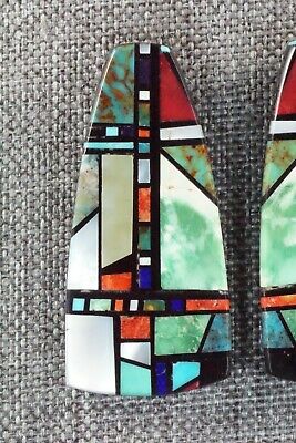 Multi Stone Inlay & Sterling Silver Earrings - Chris T. Nieto