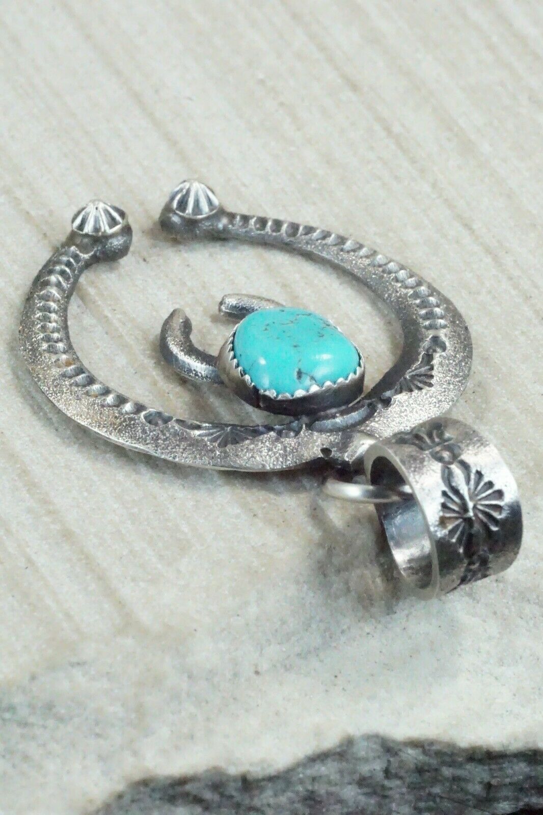 Turquoise and Sterling Silver Pendant - Eva & Linberg Billah