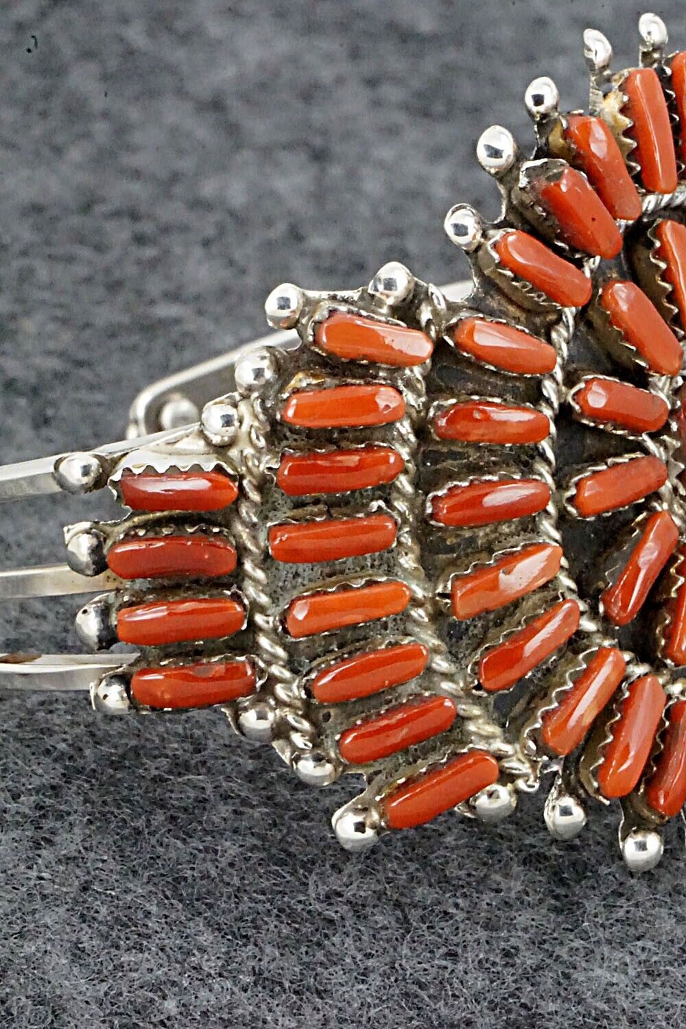 Coral & Sterling Silver Bracelet - Vangie Tsabetsaye