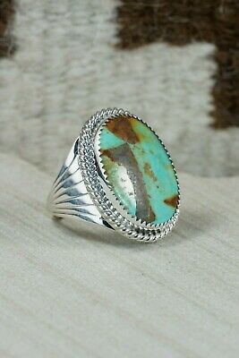 Navajo Turquoise and Sterling Silver Ring - Bobby Platero - 9.5