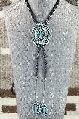 Turquoise & Sterling Silver Bolo Tie - Edmund Cooeyate