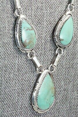 Turquoise & Sterling Silver Necklace and Earrings - Tom Lewis