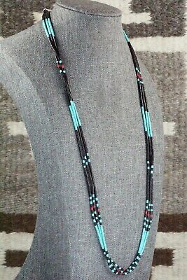 Turquoise, Coral and Shell Necklace - Esquipula Tenorio