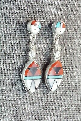 Multi Stone Inlay & Sterling Silver Earrings - Ola Eriacho