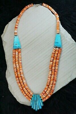 Spiny Oyster & Turquoise Necklace - Lupe Lovato