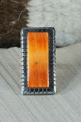 Navajo Spiny Oyster and Sterling Silver Ring - Ray Jack - Size 6.75 - High Lonesome Trading