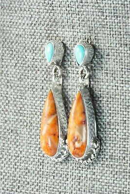 Spiny Oyster, Turquoise & Sterling Silver Earrings -Verley Betone