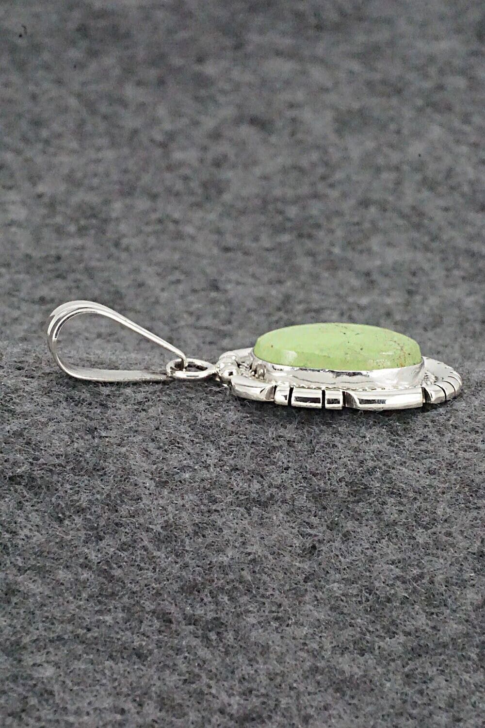 Gaspeite & Sterling Silver Pendant - Samuel Yellowhair