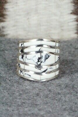 White Buffalo & Sterling Silver Ring - Andrew Enrico - Size 7.5