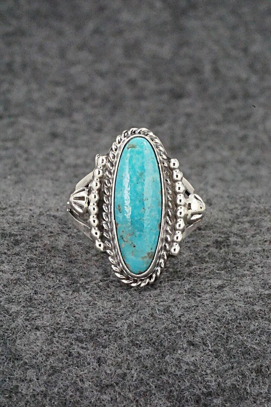 Turquoise & Sterling Silver Ring - Samuel Yellowhair - Size 8