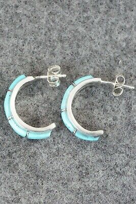 Turquoise & Sterling Silver Earrings - Lanore Panteah
