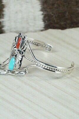 Turquoise & Coral Bracelet and Ring - Harry B. Yazzie
