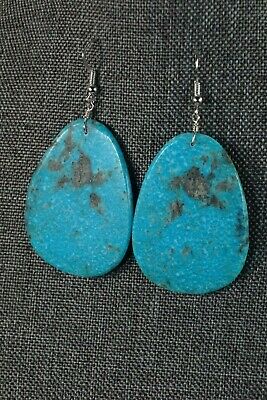 Turquoise & Sterling Silver Earrings - Lupe Lovato - Santo Domingo - High Lonesome Trading