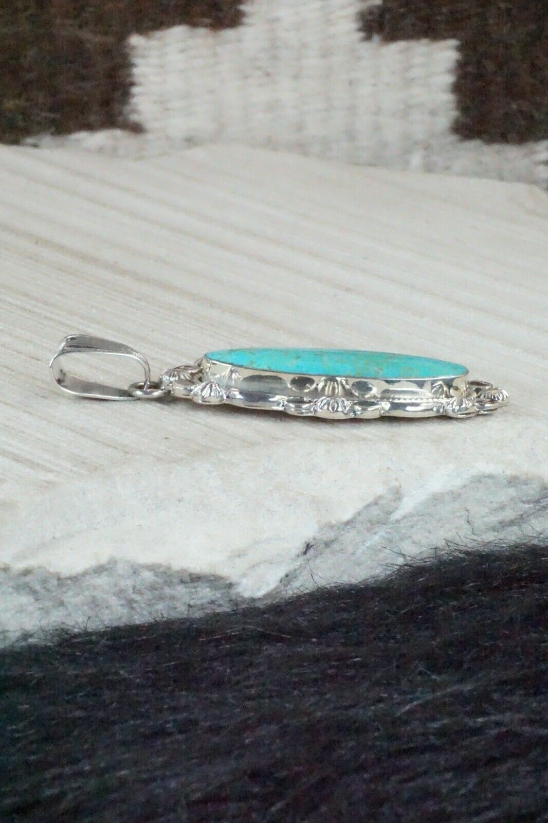 Turquoise & Sterling Silver Pendant - Jimson Belin