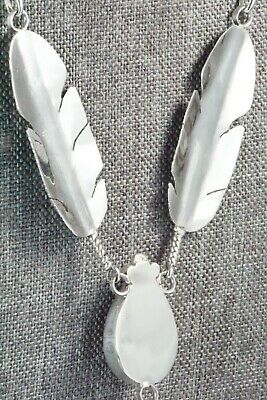 Onyx & Sterling Silver Feather & Chain Necklace - Ben Begay