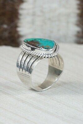 Navajo Turquoise & Sterling Silver Ring - Jeanette Saunders - Size 11.75