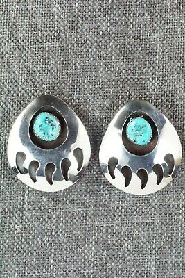Turquoise & Sterling Silver Earrings - Virginia Long - High Lonesome Trading