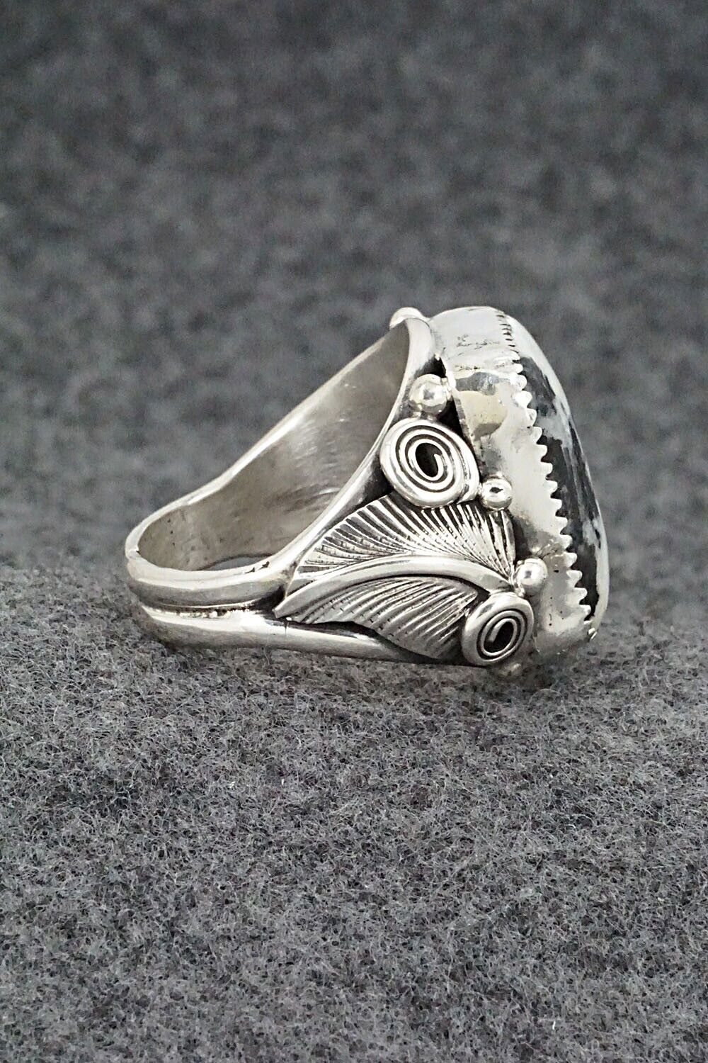 White Buffalo & Sterling Silver Ring - Darrell Morgan - Size 11