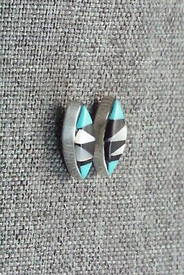 Multi Stone Inlay & Sterling Silver Earrings - Monica Johnson