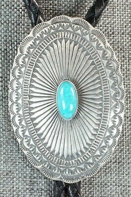 Turquoise & Sterling Silver Bolo Tie - Arnold Blackgoat