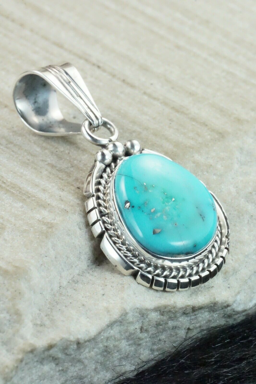 Turquoise & Sterling Silver Pendant - Samuel Yellowhair