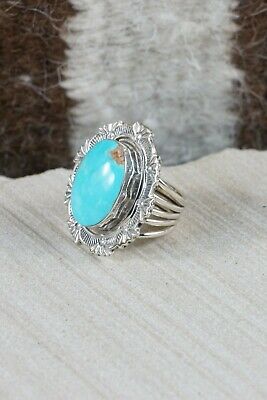 Navajo Turquoise & Sterling Silver Ring - Daniel Benally - Size 6.25