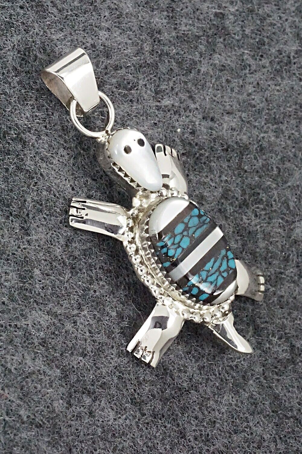 Multi Stone & Sterling Silver Inlay Pendant - Wayne Haloo
