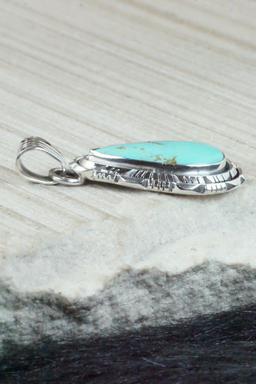 Turquoise & Sterling Silver Pendant - Samuel Yellowhair