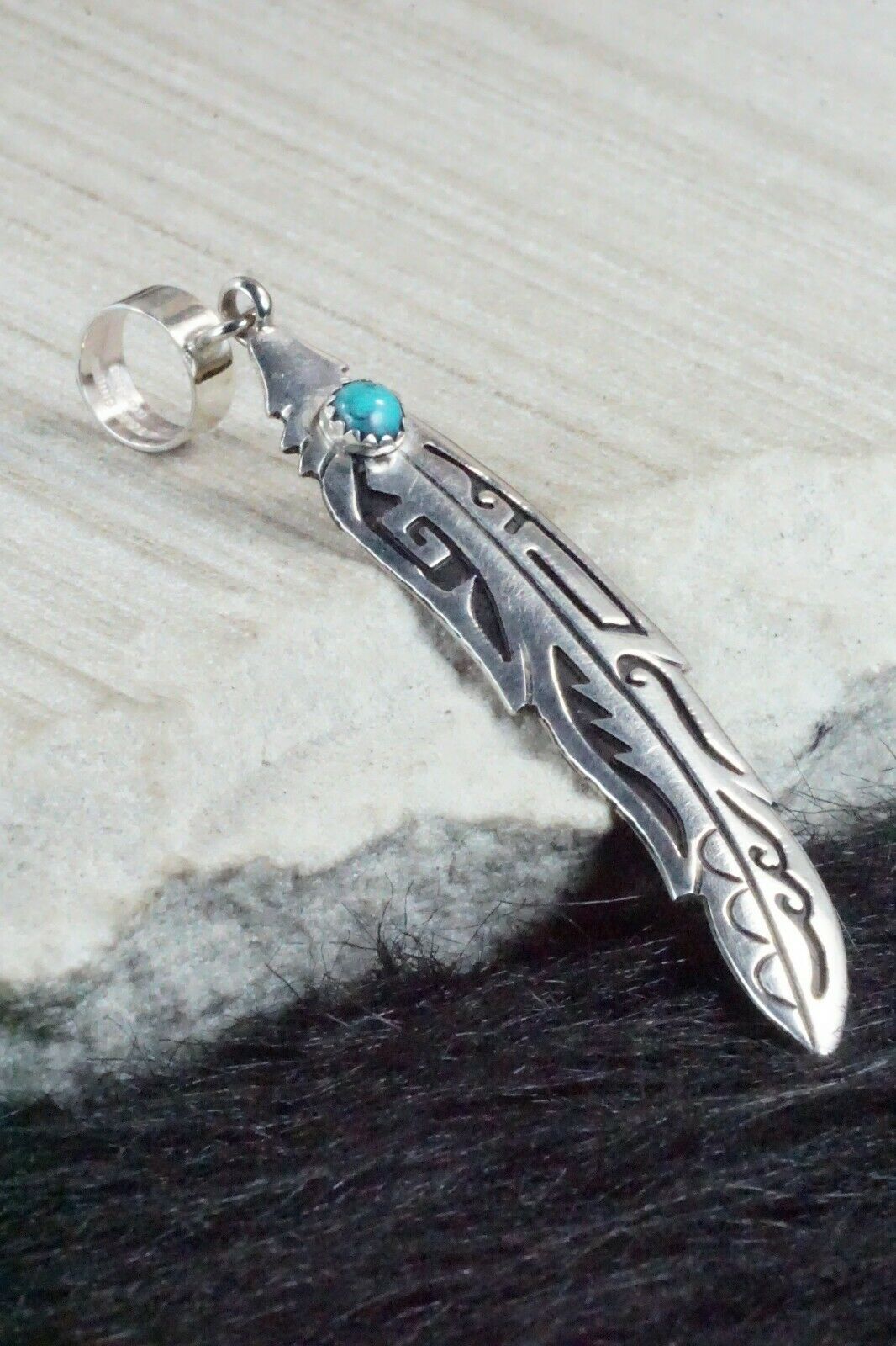 Turquoise & Sterling Silver Pendant - Richard Singer