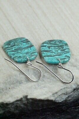 Turquoise & Sterling Silver Earrings - Lester Abeyta - Santo Domingo