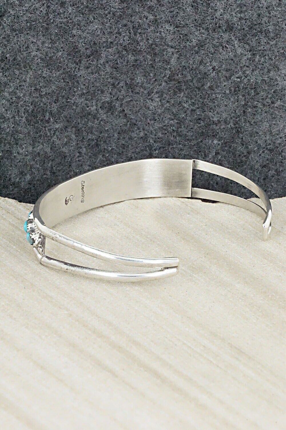 Turquoise & Sterling Silver Bracelet - Eldrick Seoatwa