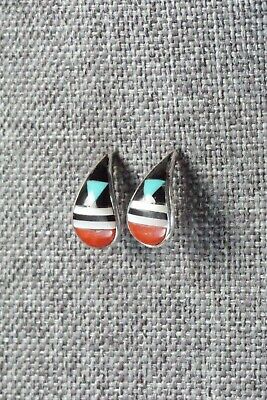 Multi Stone Inlay & Sterling Silver Earrings - Bernadette Boone