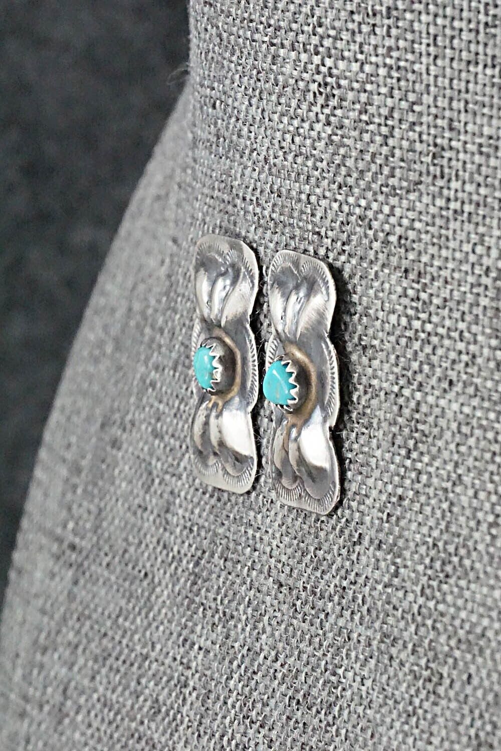 Turquoise & Sterling Silver Earrings - Joan Begay