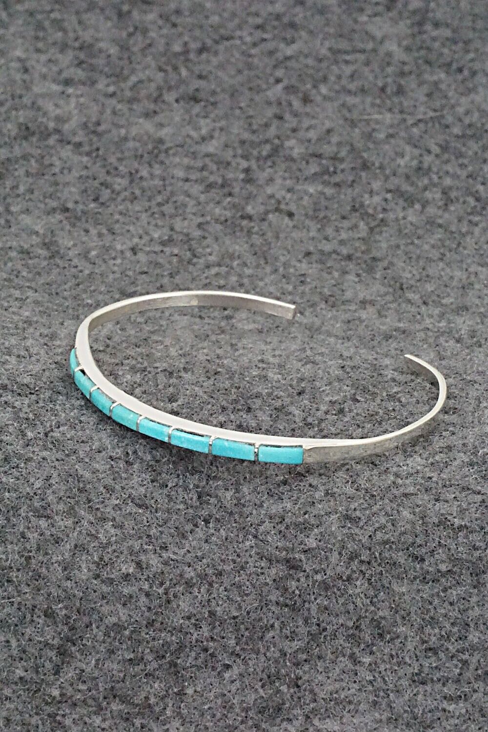 Turquoise & Sterling Silver Inlay Bracelet - Jeanette Chavez