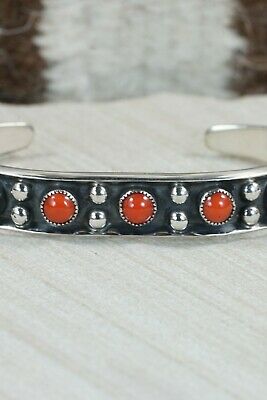 Navajo Coral & Sterling Silver Bracelet - Paul Largo