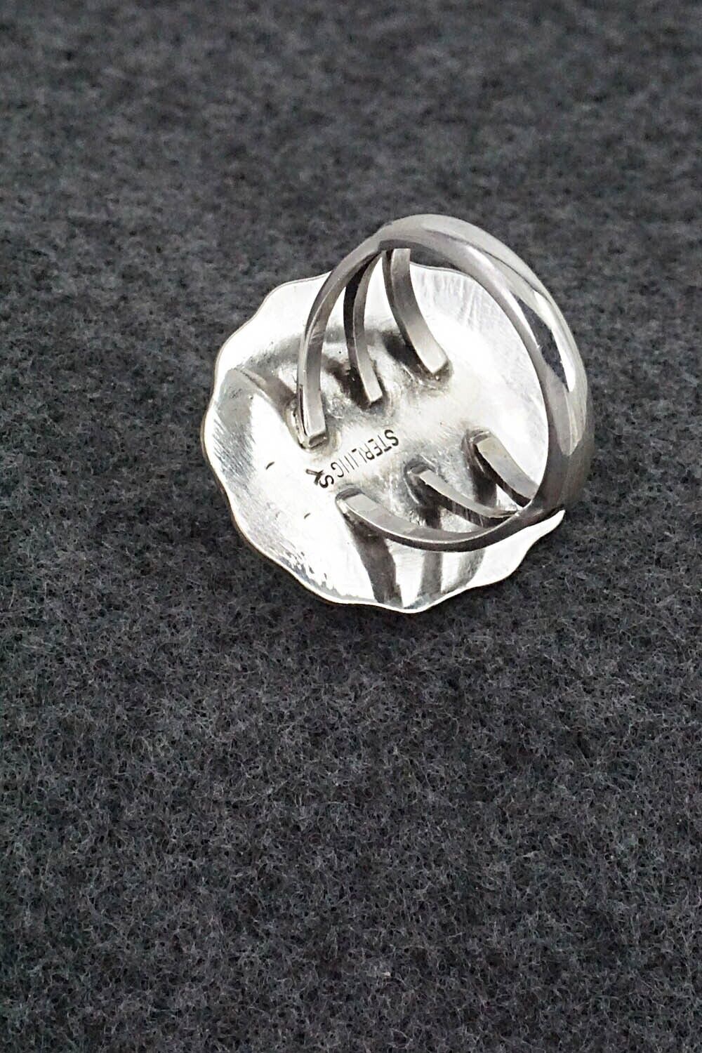 White Buffalo & Sterling Silver Ring - Samuel Yellowhair - Size 7