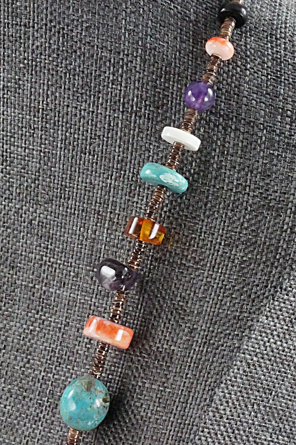 Multi Stone and Sterling Silver Necklace - Helen Tsosie