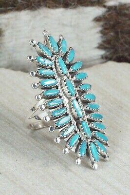 Turquoise & Sterling Silver Ring - Nathaniel Nez - Size 9 - High Lonesome Trading