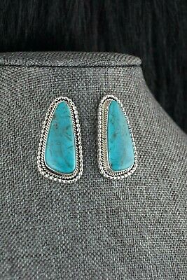 Turquoise & Sterling Silver Earrings - Anissa Martinez - Navajo - High Lonesome Trading