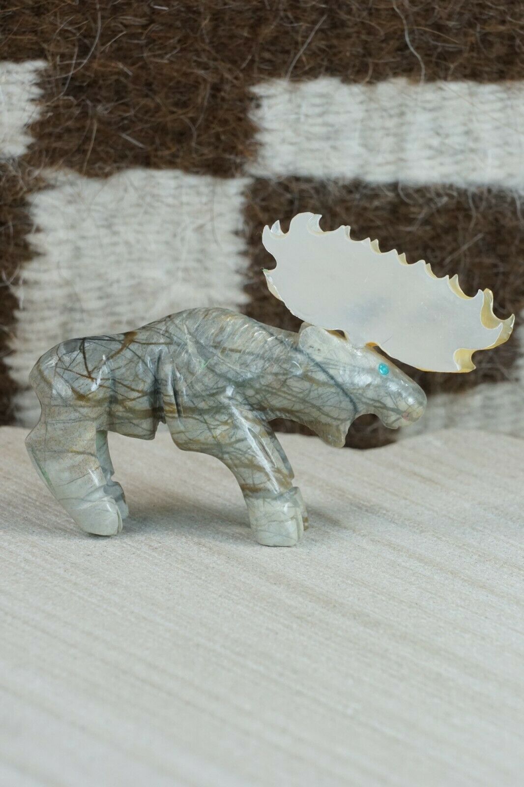 Moose Zuni Fetish Carving - Jonas Hastito