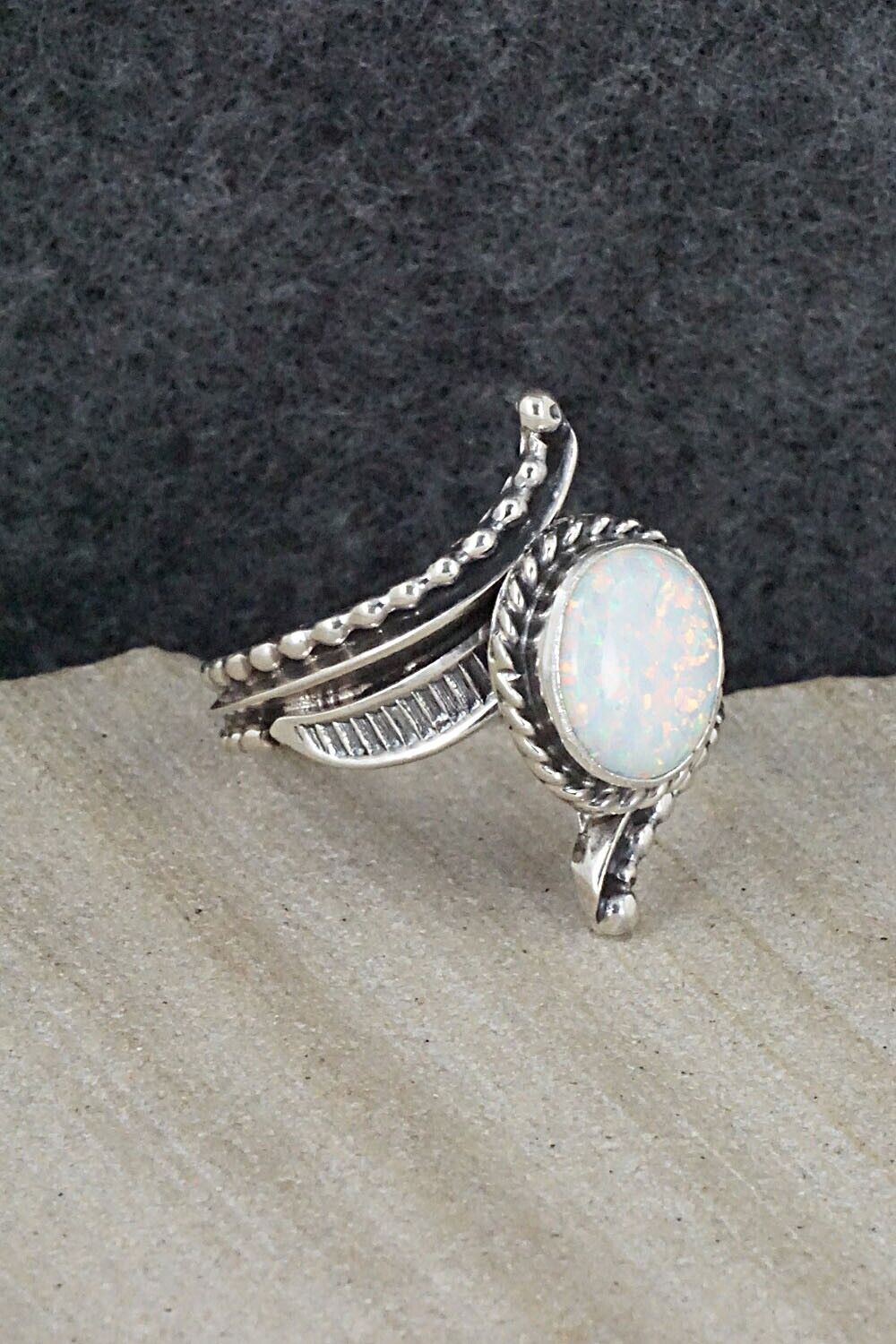 Opalite & Sterling Silver Ring - Thomas Yazzie - Size 8