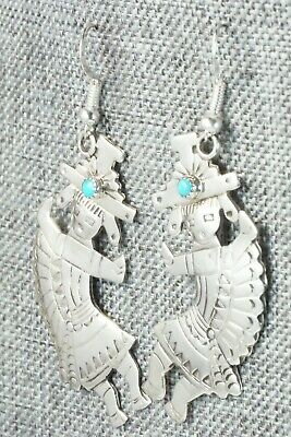 Turquoise & Sterling Silver Earrings - Bahe Tom