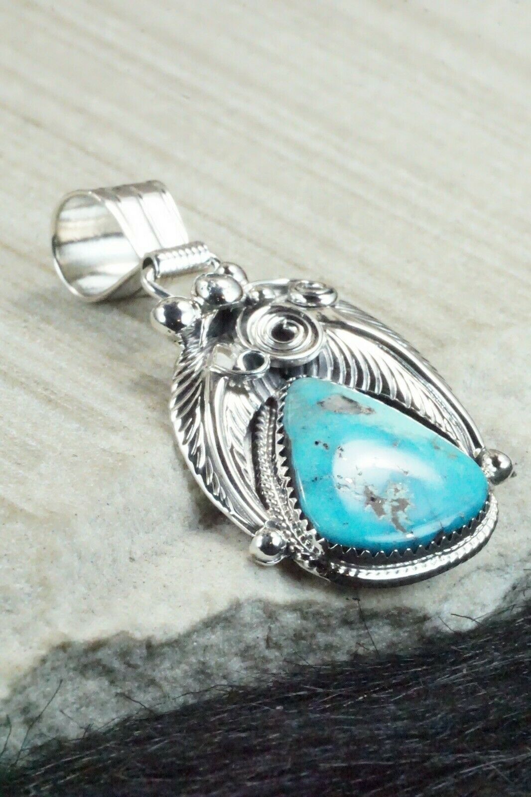 Turquoise & Sterling Silver Pendant - Davey Morgan